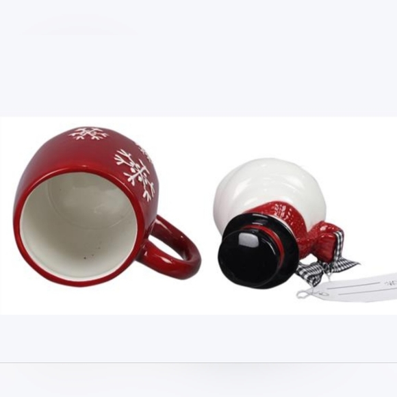 Set of two Snowman mugs with lids - Picture 4 of 5